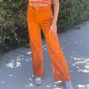 Orange Denim Jeans